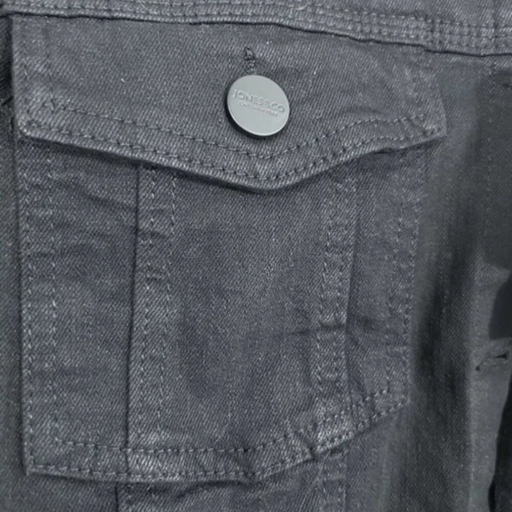 Jones & Co Black Denim Jacket 3X | Vintage-Wash Classic Trucker | Timeless Layer - Picture 8 of 13